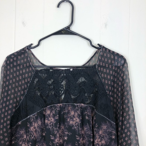 Free People Elsie Midnight Garden Floral Dress Sz S - Picture 4 of 14